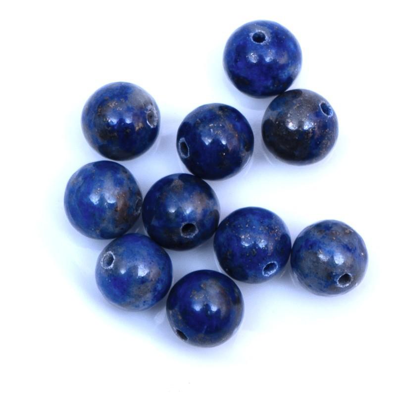 10 perles rondes en lapis lazuli 6 mm