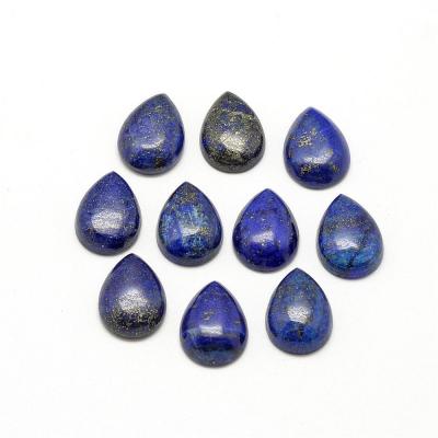 Lot de 12 cabochons lapis lazuli goutte dos plat 18x13x5mm