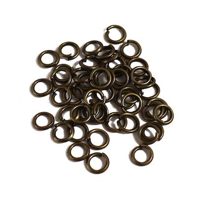 Lot de 50 anneaux ouverts couleur Bronze 4mm