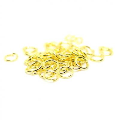 Lot de 50 anneaux ouverts couleur doré 5mm