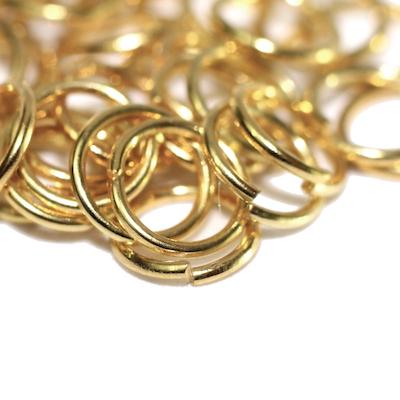 Lot de 50 anneaux ouverts couleur doré 6mm