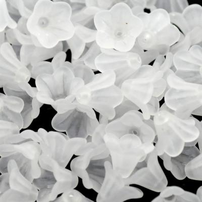 Lot de 6 coupelles fleur en acrylique dépoli blanc pour perle 14mm-18mm