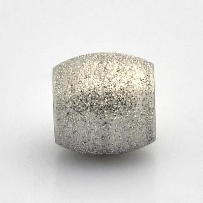 Lot de 2 perles acier inoxydable argenté pailleté 10mm