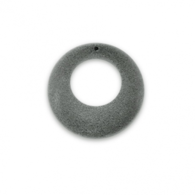 Lot de 2 pendentifs forme donuts gris 27 mm