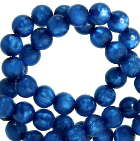 Lot de 4 perles rondes Polaris couleur bleu iolite - 10mm