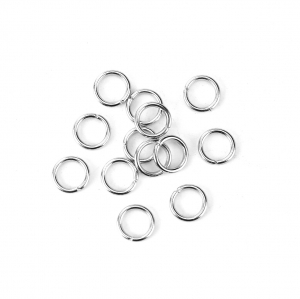 Lot de 100 anneaux ouverts couleur argenté 6mm