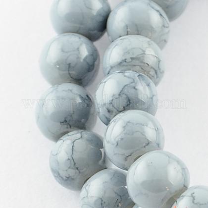 Chapelets de perles en verre peint par pulve risation ronde grises 4 mm trou 1 1 1 3 mm environ 200 pcs brin 31 4 pouces