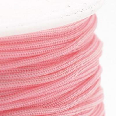 1 mètre de cordon polyester rose, 0.8 mm
