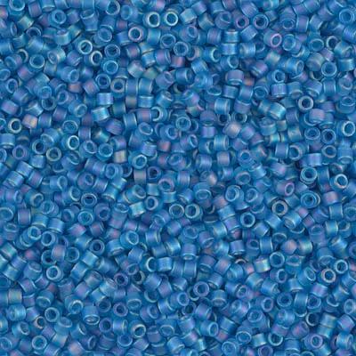 Sachet de 8g de perles Miyuki Delica 11/0 - Matted Transparent Capri Blue AB - DB0862