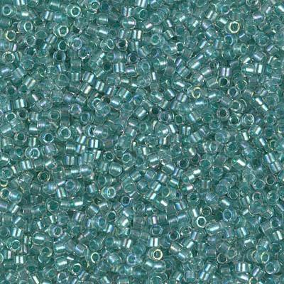 Sachet de 8g de perles Miyuki Delica 11/0 - Sparkling Aqua Green Lined Crystal AB - DB1767