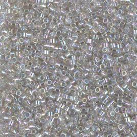 Sachet de 8g de perles Miyuki Delica 11/0 transparent grey mist AB-DB1251