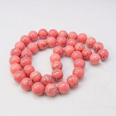 Lot de 10 perles rondes rose corail 8mm