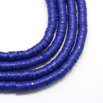 1 fil environ 380/400 rondelles heishi bleu électrique 6x1mm