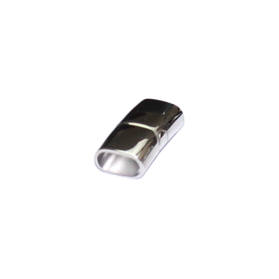 Fermoir magnétique Inox couleur argent - pour cordon 12x6mm