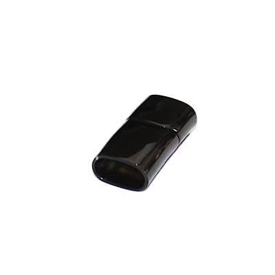 Fermoir magnétique Inox couleur Noir glossy - pour cordon 12x6mm