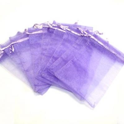 Lot de 10 sachets organza 10x15cm couleur Violet