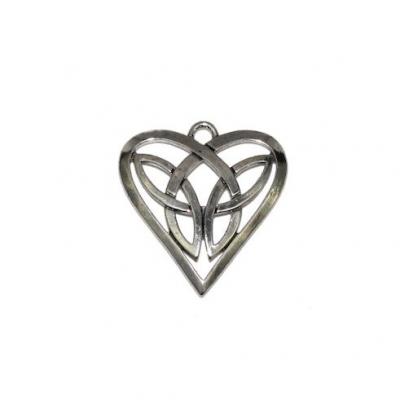 1 pendentif cœur nœuds celtique en argent vieilli 31x29mm