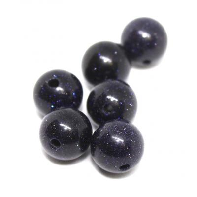 Lot de 6 perles rondes Blue Sandstone 8mm