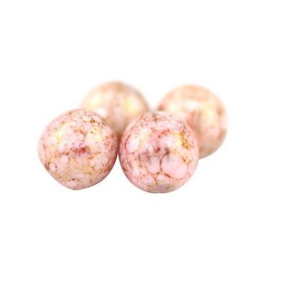 Lot de 4 perles verre tchèque rose marbré 10mm