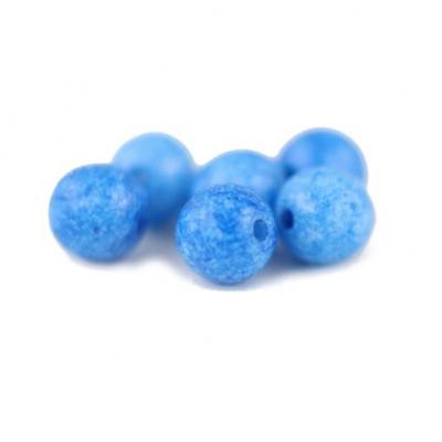 Lot de 6 perles rondes bleues verre tchèque 6mm