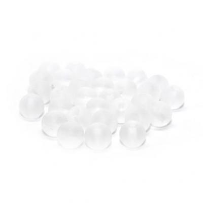 1 fil d'environ 70 perles verre givré blanc 6mm
