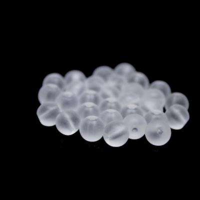 Lot de  30 perles verre givré blanc 6mm