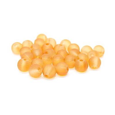 Lot de  30 perles verre givré orange foncé 6mm