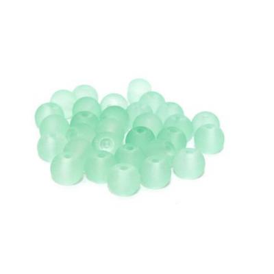 Lot de  30 perles verre givré vert menthe 6mm