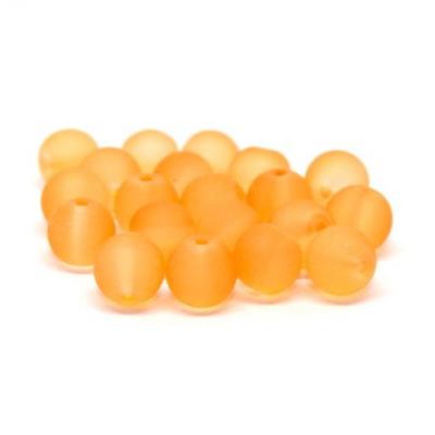 Lot de  20 perles verre givré orange 8mm