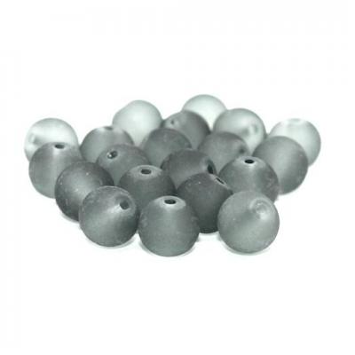 Lot de  20 perles verre givré gris 8mm