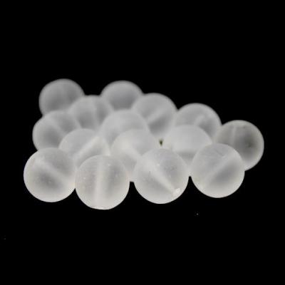 Lot de  15 perles verre givré blanc 10mm