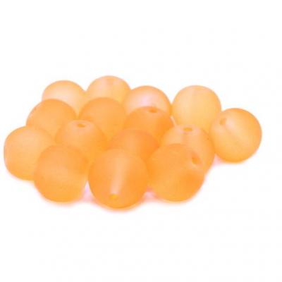 Lot de  15 perles verre givré orange 10mm
