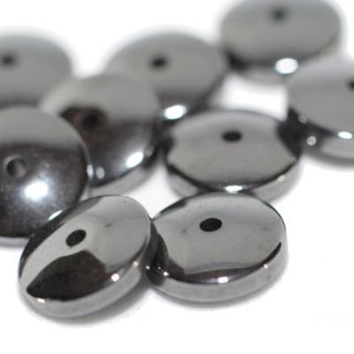Lot de 10 perles toupie Hématite 6,5 x 2mm
