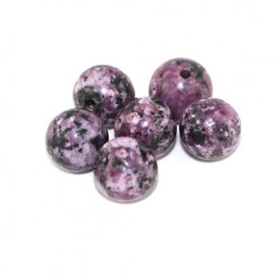 Lot de 6 perles Jaspe sésame violet 8mm