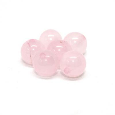 Lot de 6 perles en quartz rose 8mm