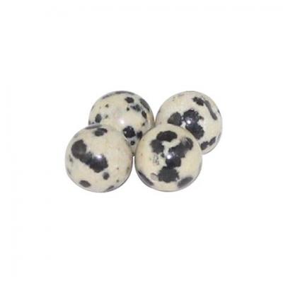 Lot de 4 perles Jaspe dalmatien 10mm