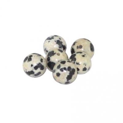 Lot de 6 perles en jaspe dalmatien 8mm