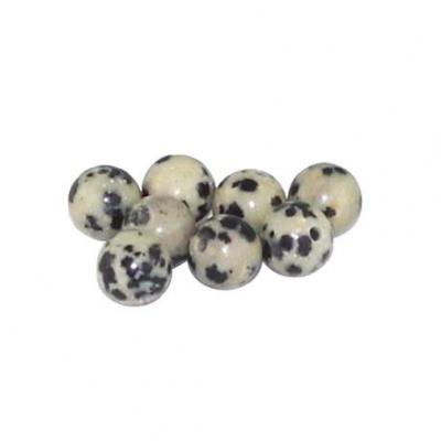 Lot de 8 perles Jaspe dalmatien 6mm