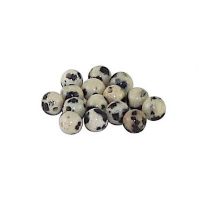 Lot de 15 perles Jaspe dalmatien 4mm
