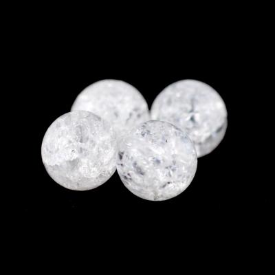Lot de 4 perles en cristal de roche givré 10mm
