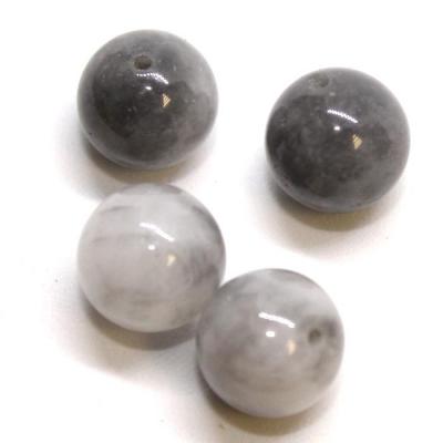 Lot de 4 perles rondes quartz oeil d'aigle d'Afrique 10mm