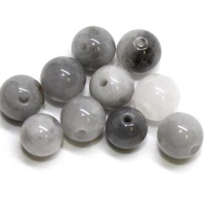 Lot de 10 perles rondes quartz oeil d'aigle d'Afrique 6mm