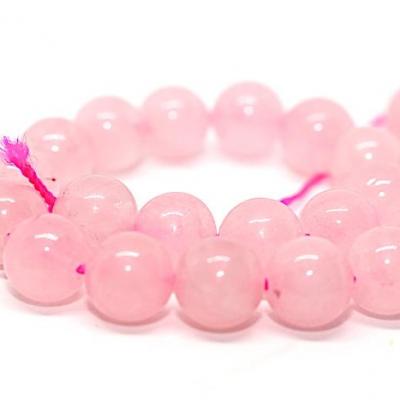 1/2 fil  de perles quartz rose 8mm - environ 24 perles