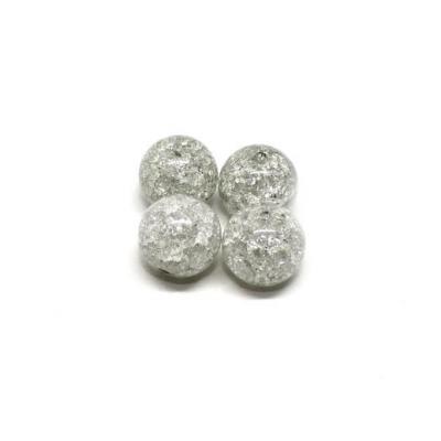 Lot de 4 perles en cristal de roche gris givré 12mm