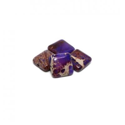 Lot de 4 perles Jaspe impérial Violet/Brun 10x10 mm