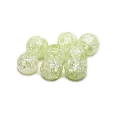 Lot de 8 perles en cristal de roche Vert pâle givré 6mm sur fil