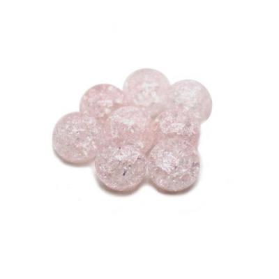 Lot de 8 perles en cristal de roche Rose pâle givré 6mm sur fil
