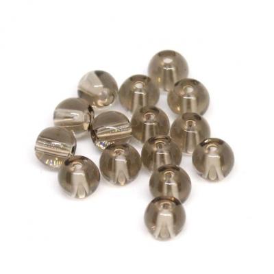 1 lot de 15 perles rondes Quartz fumé synthétique 4mm
