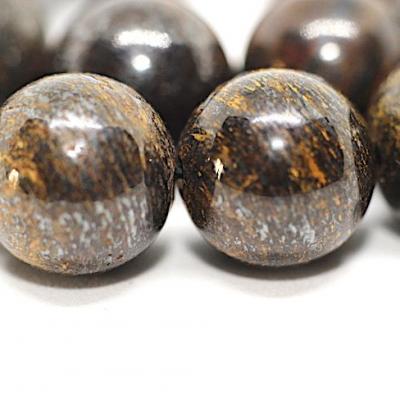 Lot de 36 perles Bronzite 10mm sur fil