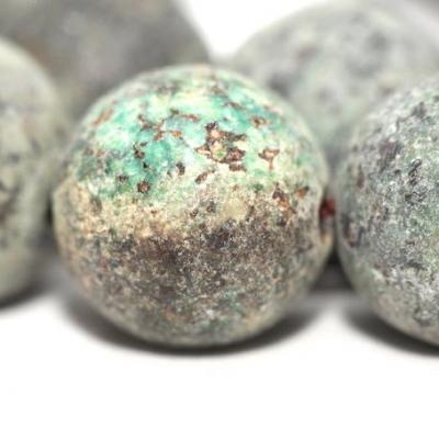Lot de 36 perles de Turquoise africaine matte 10mm sur fil